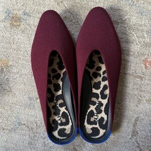 Rothy's Burgundy Mules with Leopard Insole
